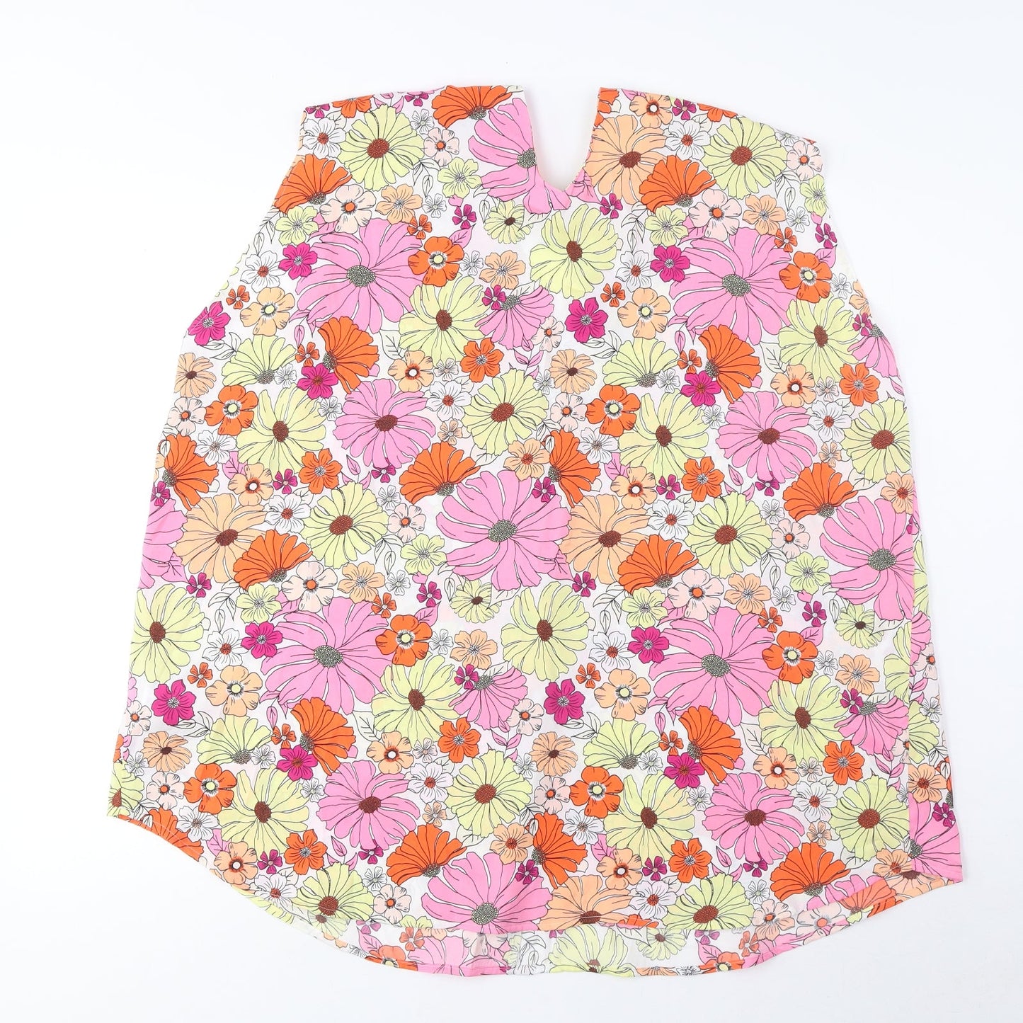 Marks and Spencer Womens Multicoloured Floral Polyester Basic Tank Size 20 V-Neck