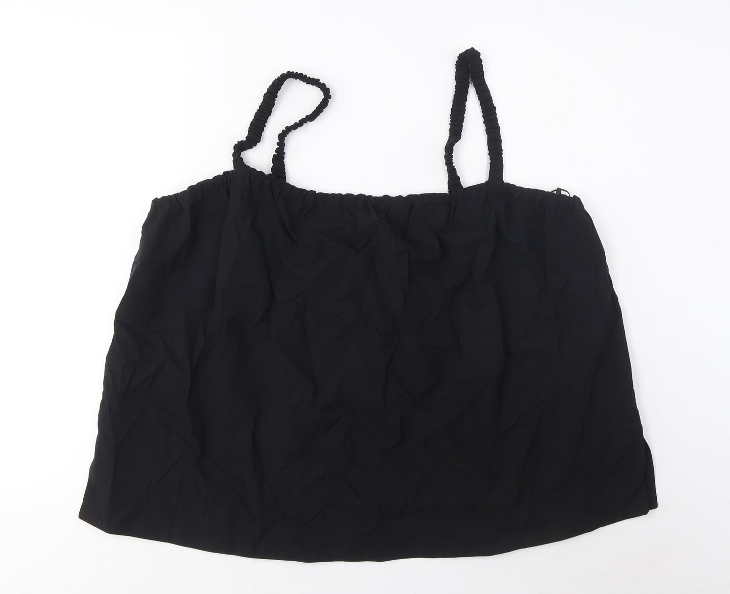 Marks and Spencer Womens Black Cotton Camisole Tank Size 20 Square Neck