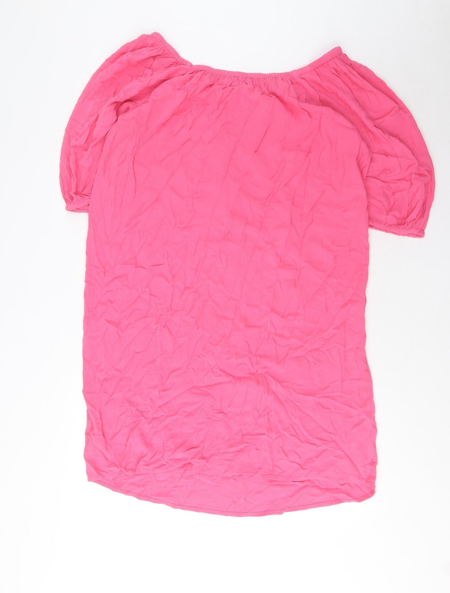 Marks and Spencer Womens Pink Viscose A-Line Size M Scoop Neck Pullover