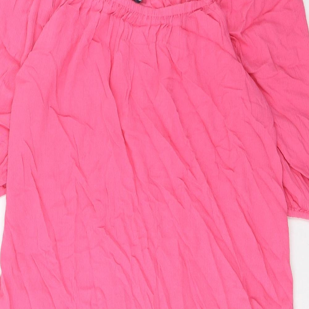 Marks and Spencer Womens Pink Viscose A-Line Size M Scoop Neck Pullover