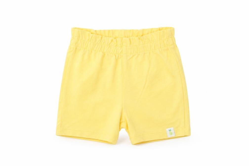 Marks & Spencer Girls Yellow Cotton Cropped Trousers Size 6-9 Months Pullover - Lemon