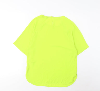 Marks & Spencer Womens Green Polyester Basic T-Shirt Size 6 Crew Neck