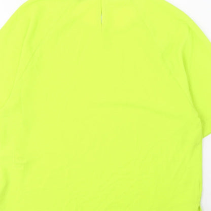 Marks & Spencer Womens Green Polyester Basic T-Shirt Size 6 Crew Neck