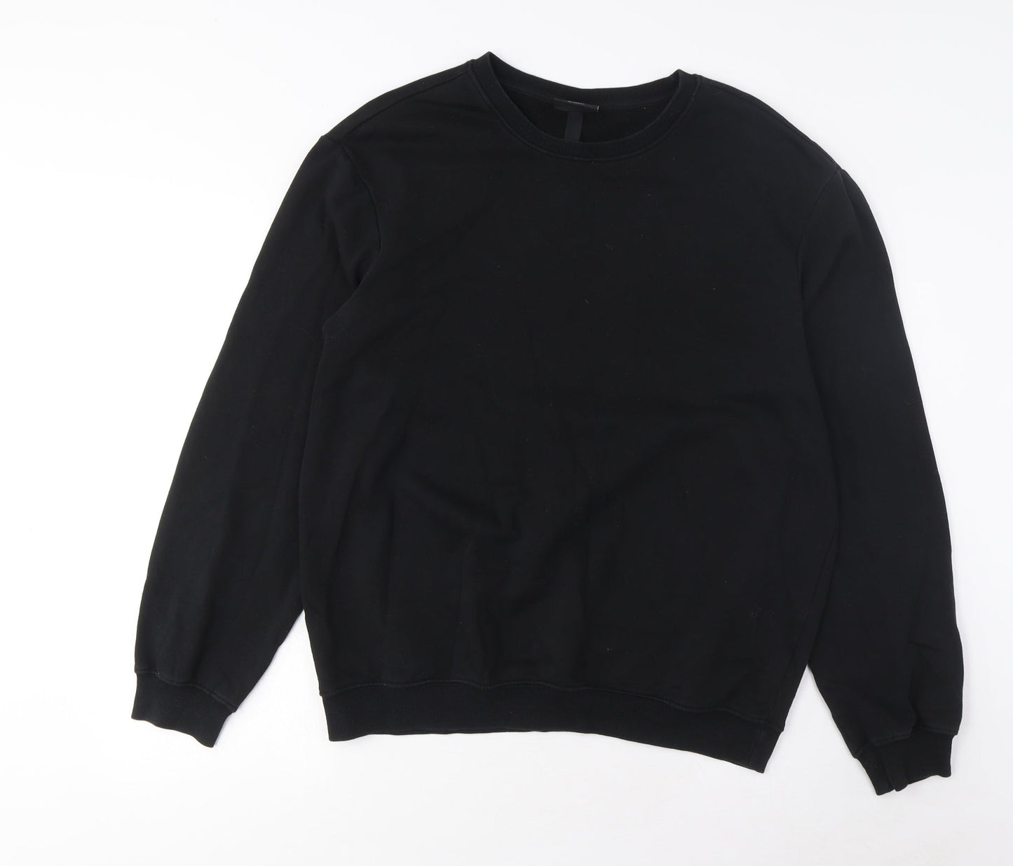 H&M Mens Black Cotton Pullover Sweatshirt Size S