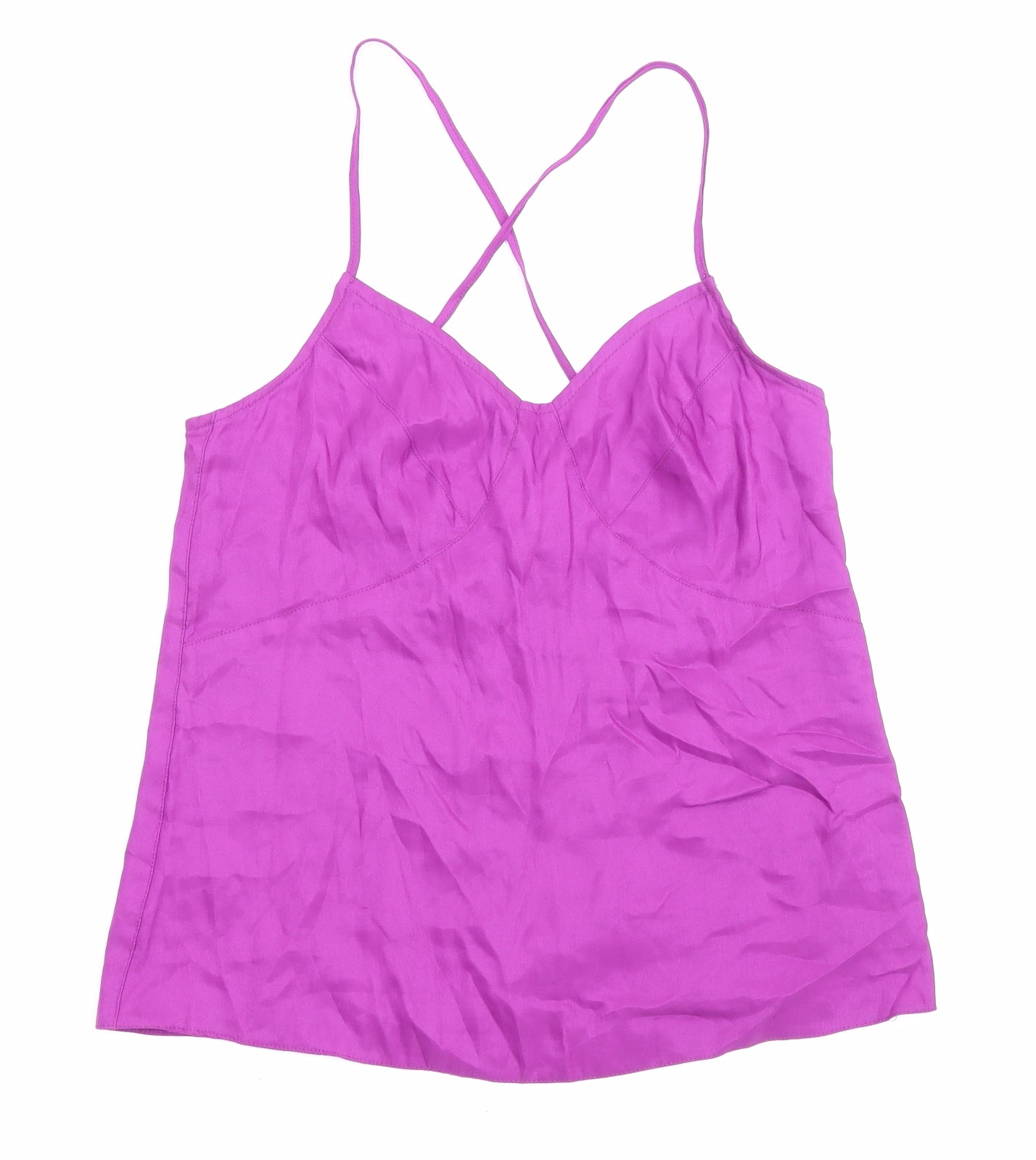 Topshop Womens Purple Viscose Camisole Tank Size 8 V-Neck