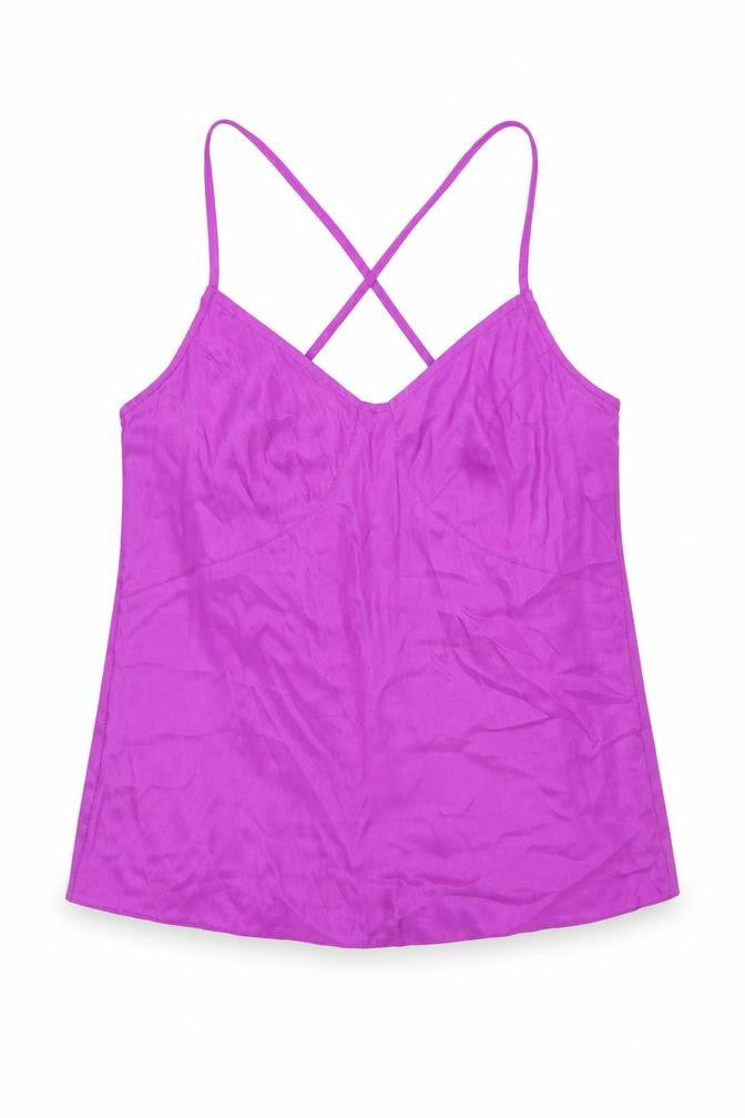 Topshop Womens Purple Viscose Camisole Tank Size 8 V-Neck