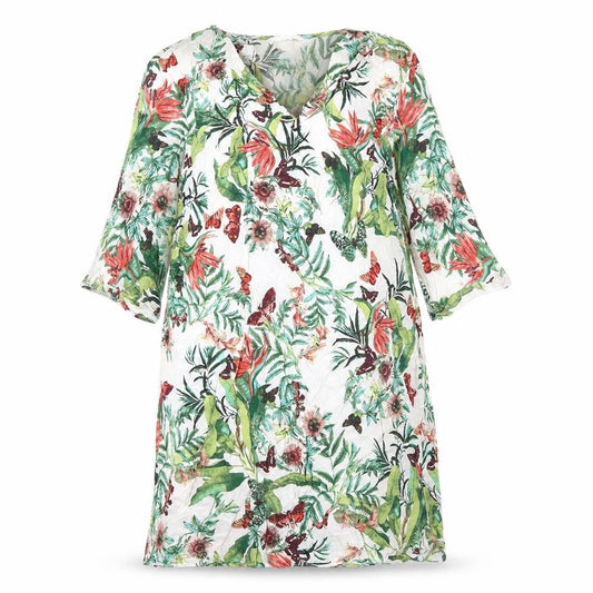 H&M Womens Multicoloured Viscose Shirt Dress Size 10 V-Neck - Butterfly