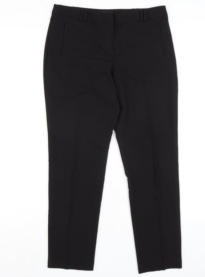 Topshop Womens Black Polyester Trousers Size 12 L28 in Regular Zip - Classic