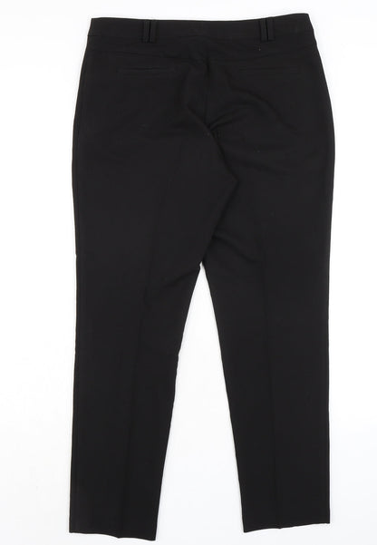 Topshop Womens Black Polyester Trousers Size 12 L28 in Regular Zip - Classic