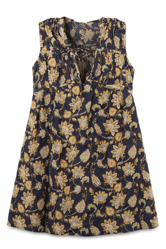 Mango Womens Blue 100% Cotton A-Line Size XS Round Neck - Tie Front
