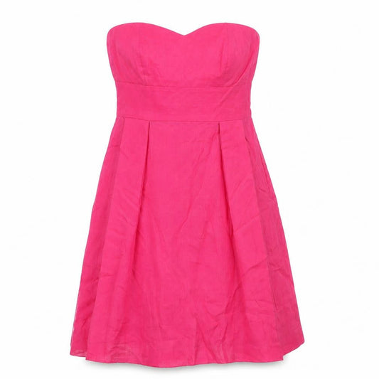 Monsoon Womens Pink Silk A-Line Size 12 Off the Shoulder Zip - Formal