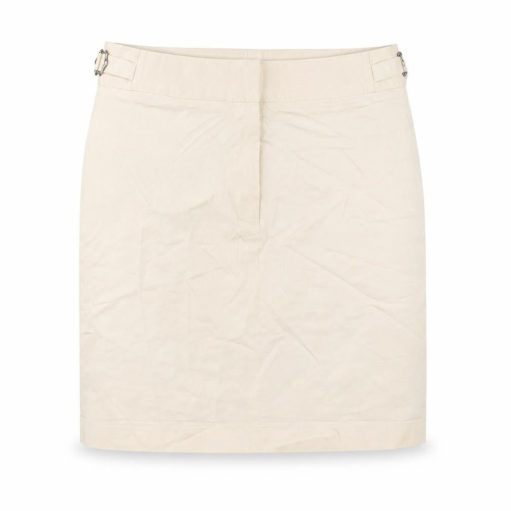 NEXT Womens Beige Cotton A-Line Skirt Size 10 Zip