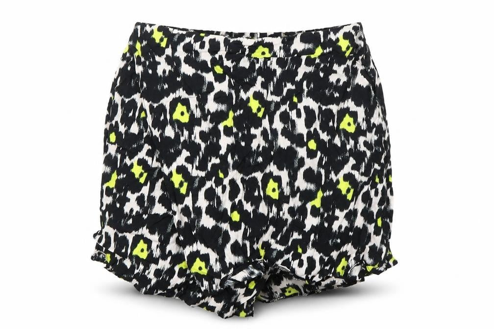Dorothy Perkins Womens Black Animal Print Viscose Skort Skirt Size 10 - Wrap Around Effect
