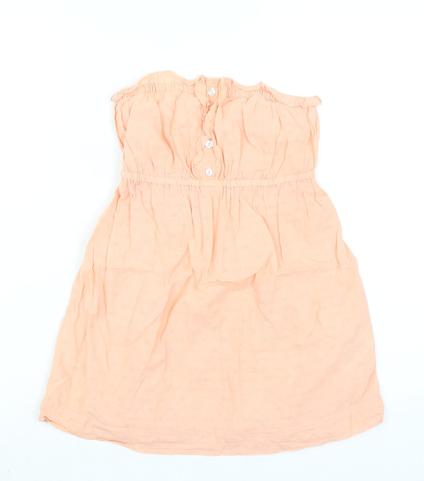 New Look Womens Orange 100% Cotton Basic Blouse Size 10 Off the Shoulder - High Empire Line