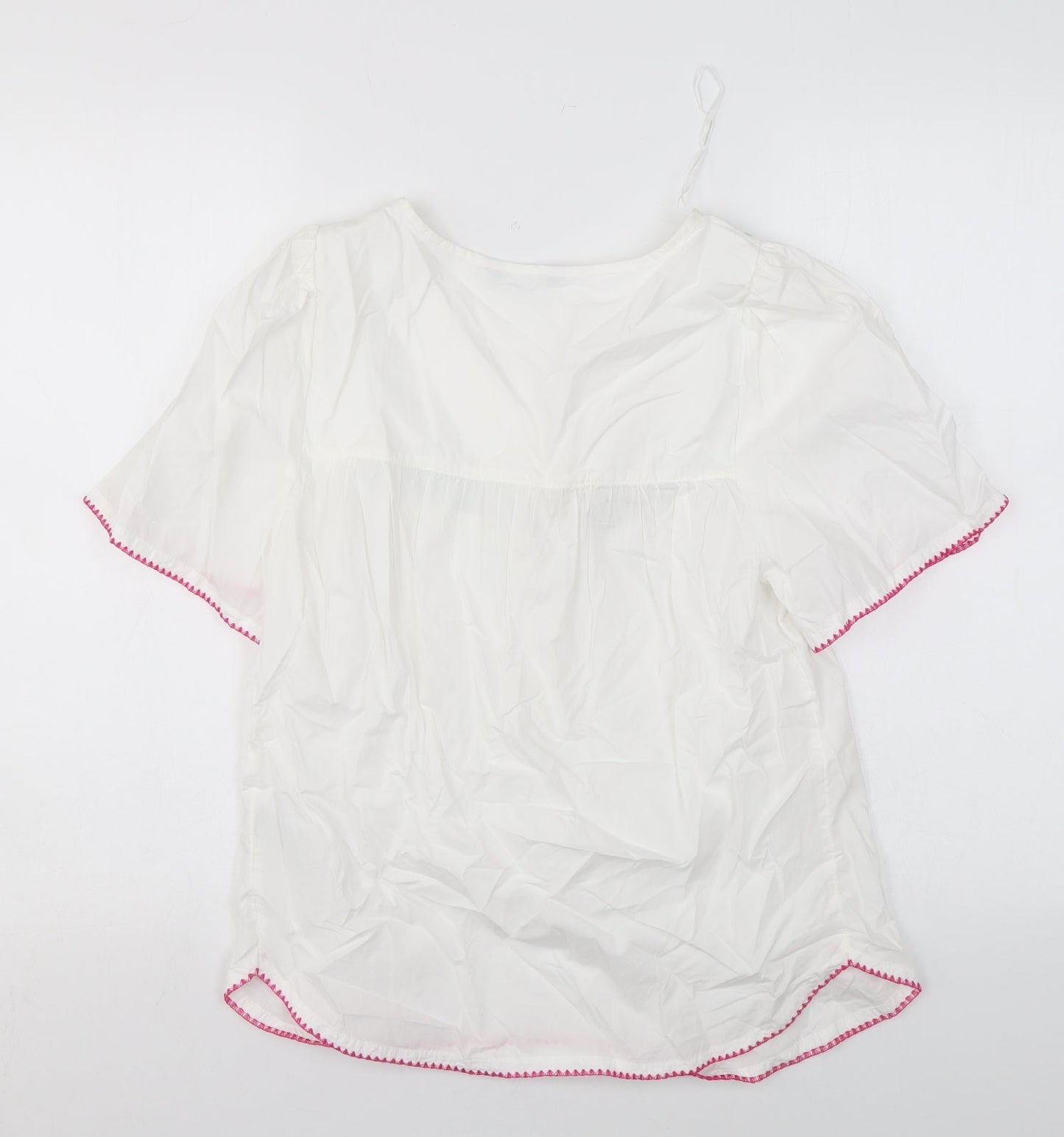 Marks and Spencer Womens White Cotton Basic T-Shirt Size 6 Round Neck