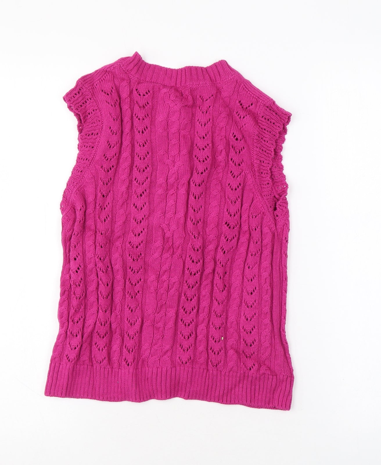 Per Una Womens Pink Geometric Cotton Basic Button-Up Size 6 Round Neck