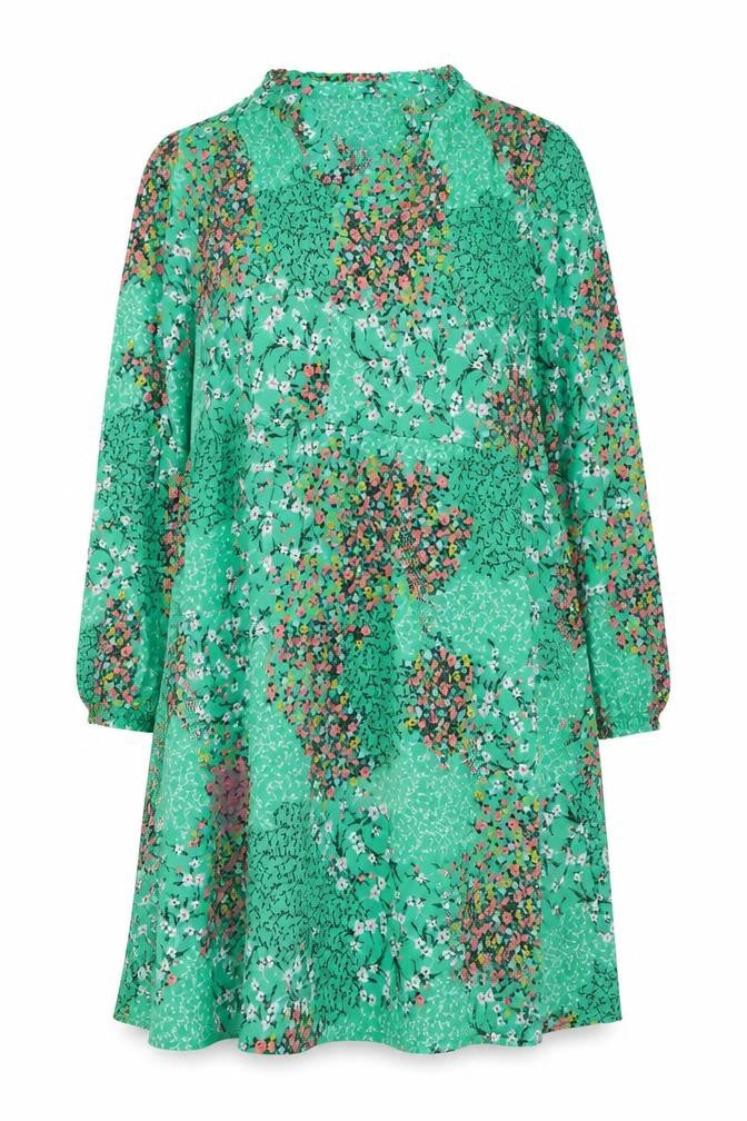 Marks & Spencer Womens Green Floral Polyester A-Line Size 16 V-Neck Pullover