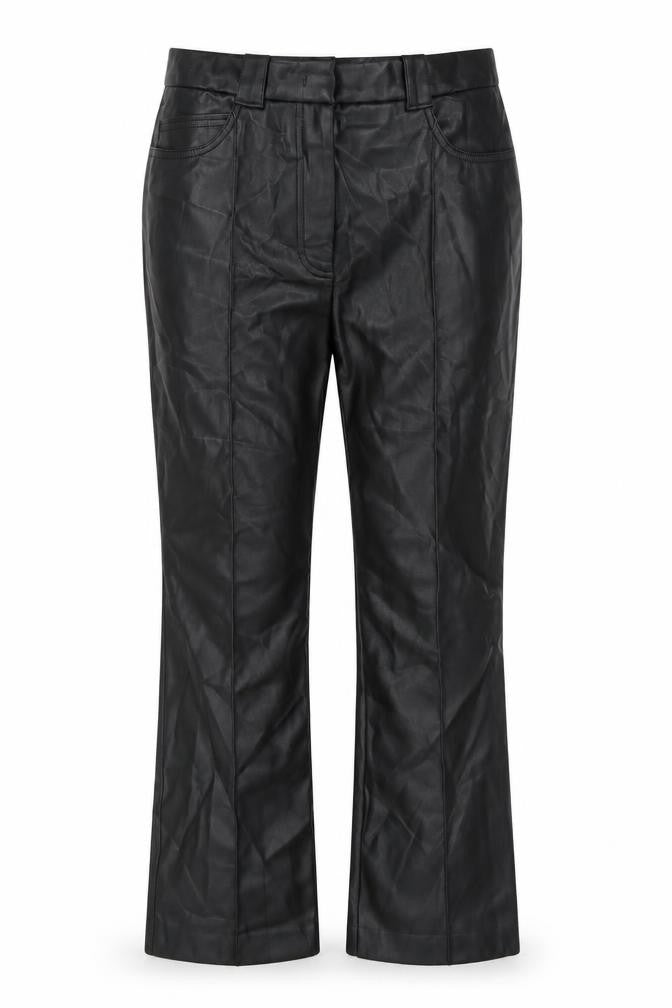 Marks & Spencer Womens Black Polyester Trousers Size 12 L25 in Regular Zip