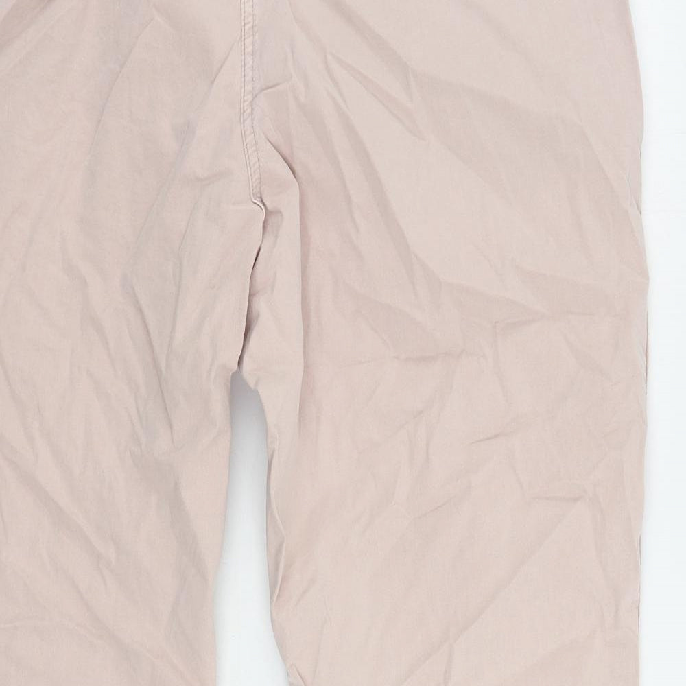 Marks and Spencer Womens Pink Cotton Chino Trousers Size 20 L25 in Regular Zip