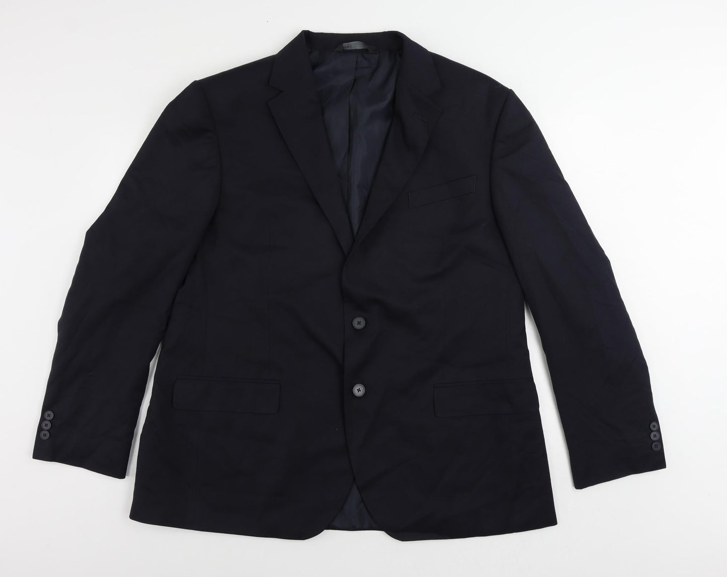Marks and Spencer Mens Blue Polyester Jacket Suit Jacket Size 46 Regular