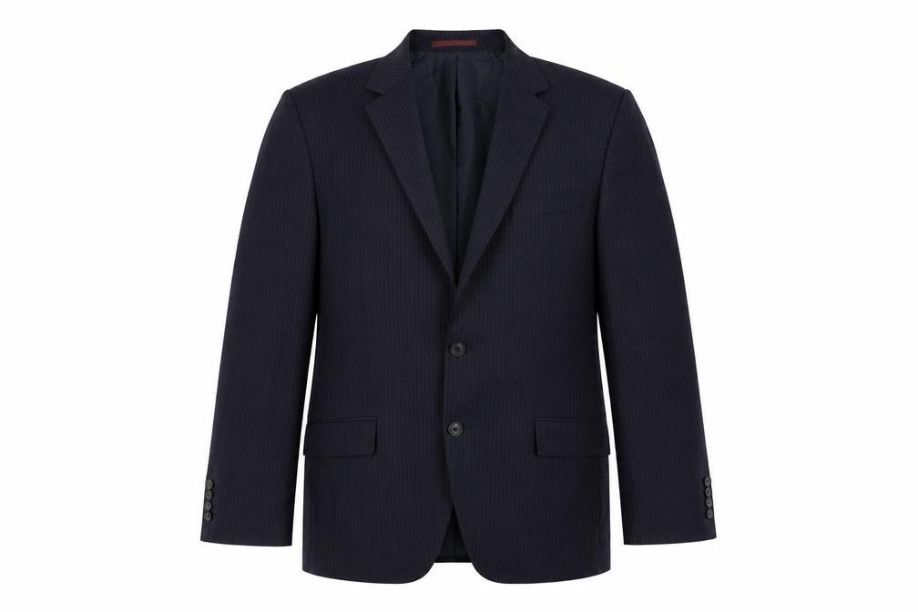 Marks & Spencer Mens Blue Striped Wool Jacket Suit Jacket Size 42 Regular