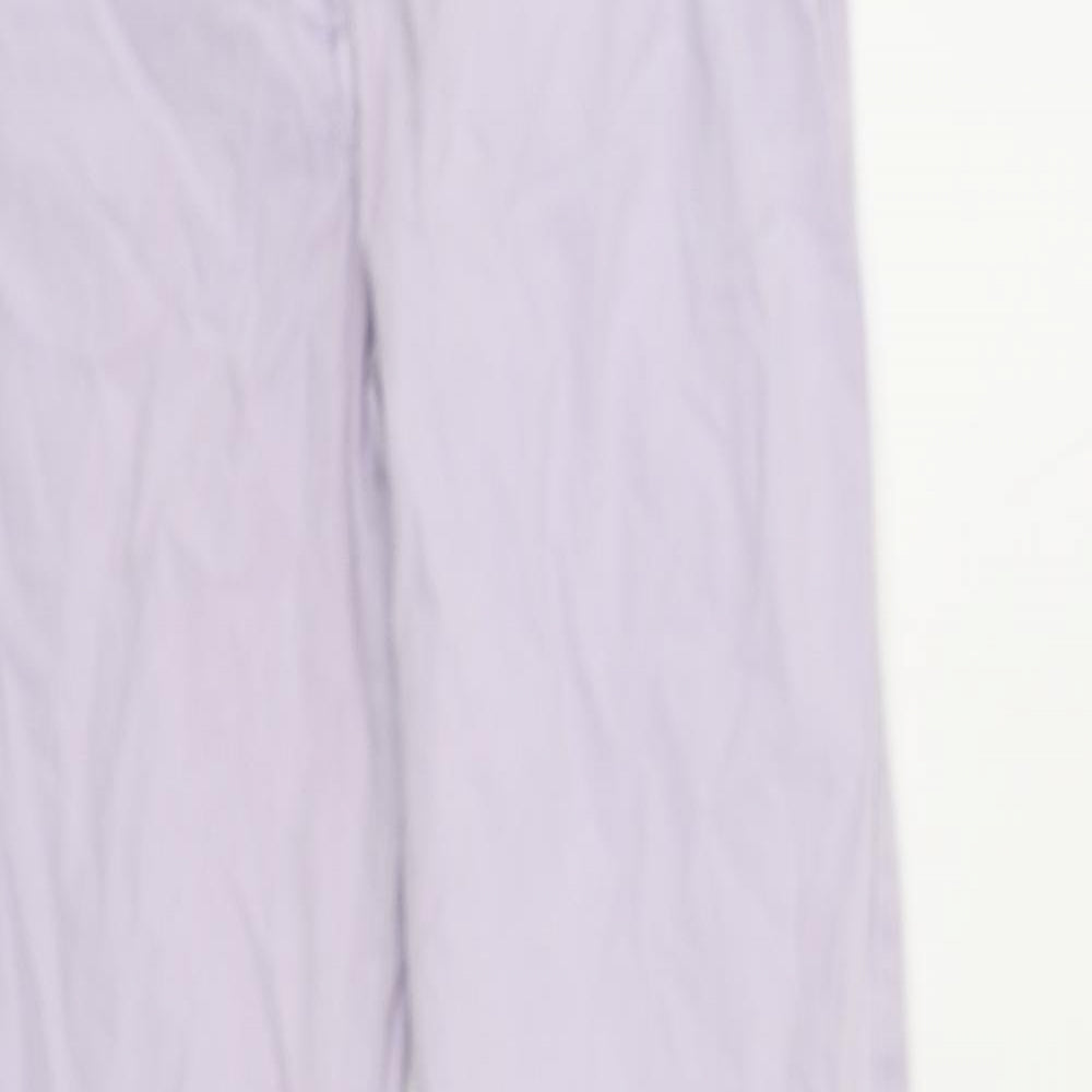 Marks and Spencer Womens Purple Cotton Trousers Size 8 L29 in Regular Zip