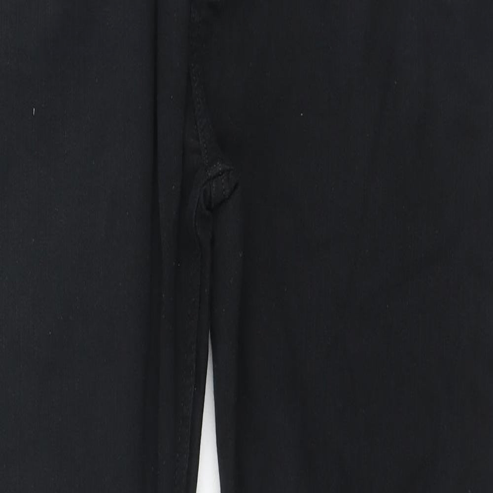 Marks and Spencer Womens Black Cotton Straight Jeans Size 36 in L31 in Regular Zip