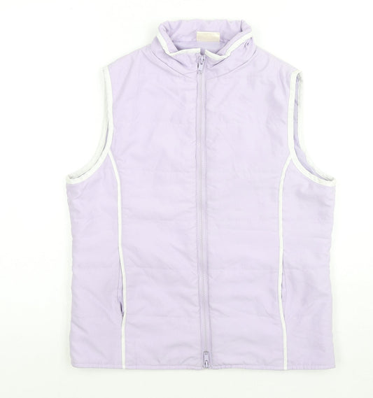 For Women Womens Purple Gilet Waistcoat Size 10 Zip