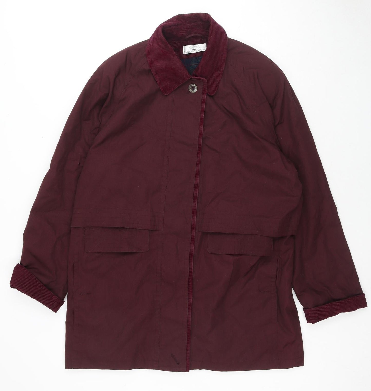 St Bernard Womens Red Parka Jacket Size 14 Button