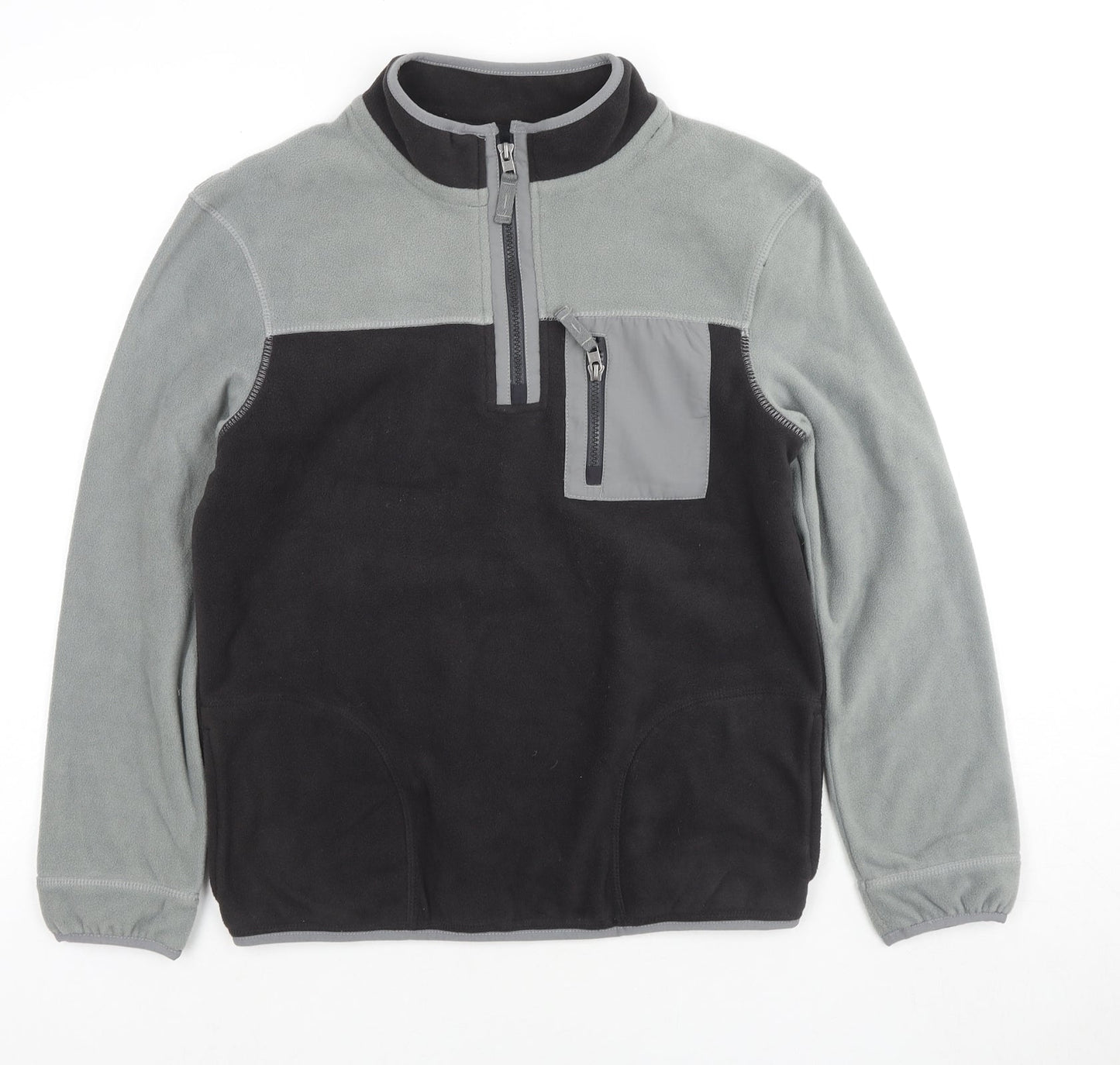 Marks and Spencer Girls Grey Colourblock Polyester Pullover Sweatshirt Size 13-14 Years Pullover