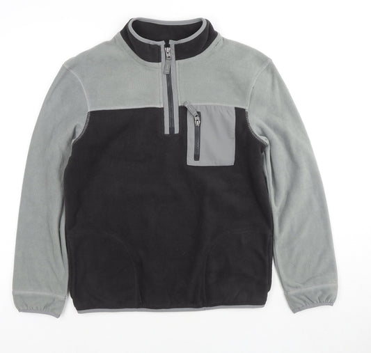 Marks and Spencer Girls Grey Colourblock Polyester Pullover Sweatshirt Size 13-14 Years Pullover