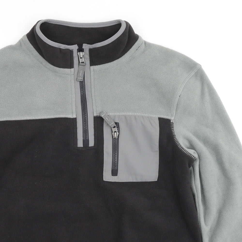 Marks and Spencer Girls Grey Colourblock Polyester Pullover Sweatshirt Size 13-14 Years Pullover