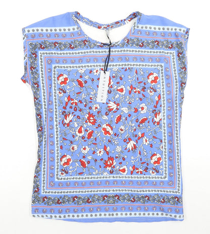 Intuition Womens Multicoloured Floral Polyester Basic Blouse Size 8 Round Neck - Size 8-10