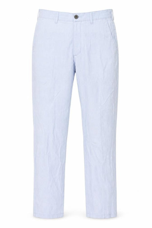 Marks & Spencer Mens Blue Cotton Trousers Size 30 in L33 in Regular Zip