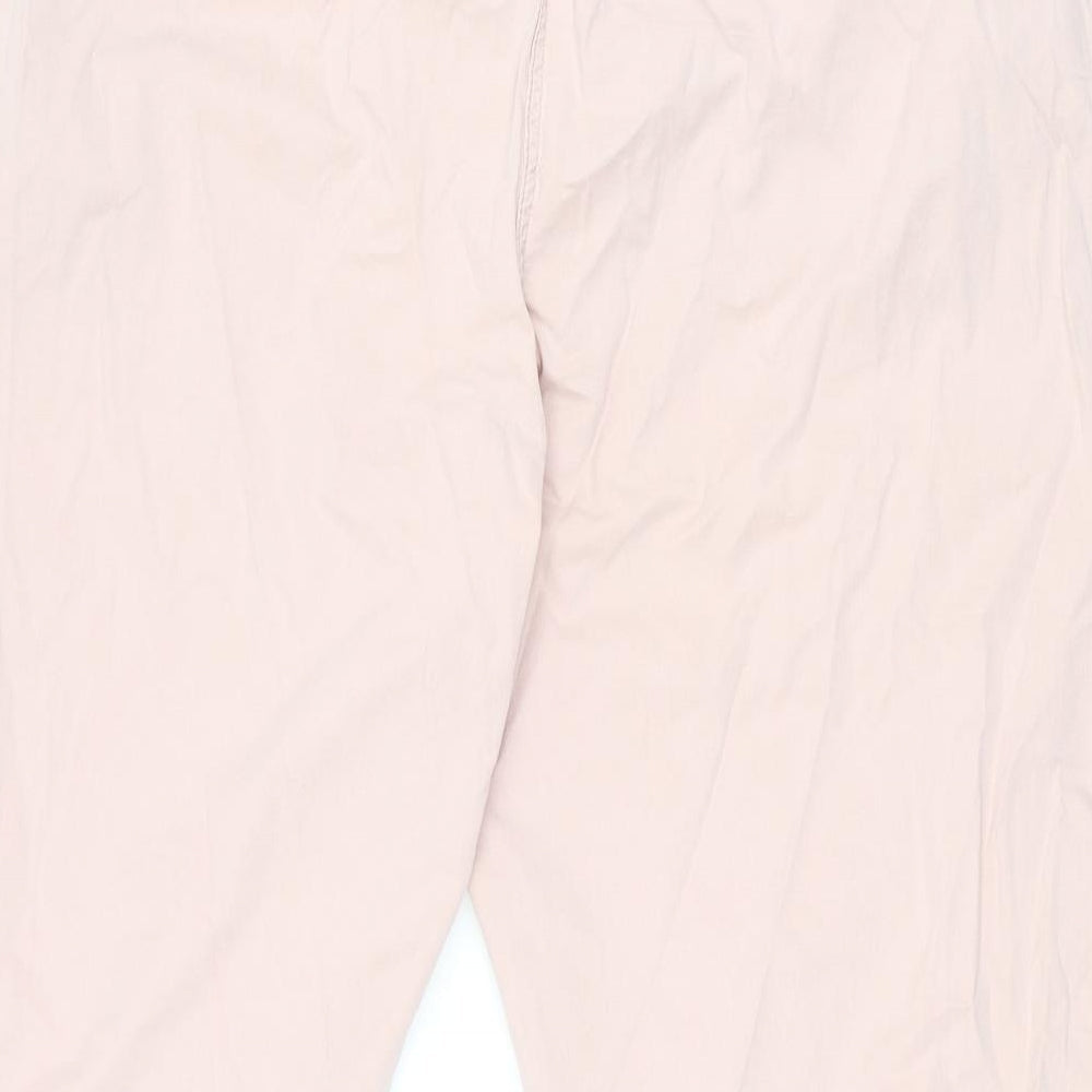 Marks and Spencer Womens Pink Cotton Chino Trousers Size 20 L25 in Regular Zip
