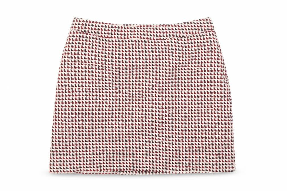 H&M Womens Red Acrylic A-Line Skirt Size 10 Zip