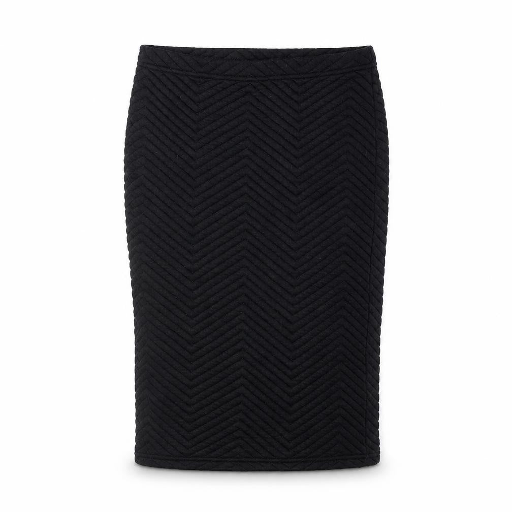 Select Womens Black Chevron Polyester A-Line Skirt Size 8 Regular Pull On