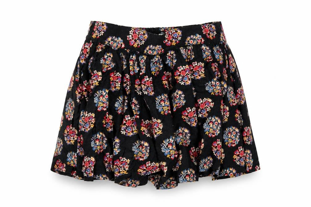 Johnnie B Girls Black Geometric Cotton A-Line Skirt Size 13-14 Years Regular Pull On