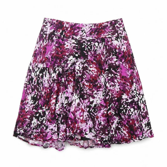White House Black Market Womens Purple Viscose A-Line Skirt Size 4 Zip