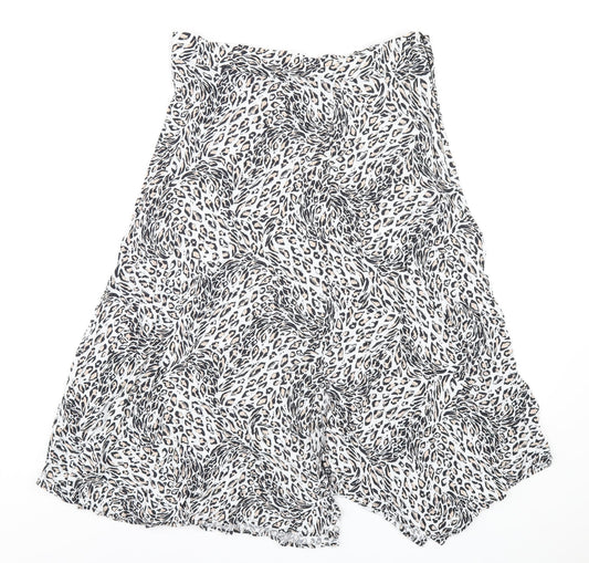 Sosandar Womens Multicoloured Animal Print Viscose A-Line Skirt Size 14 Zip