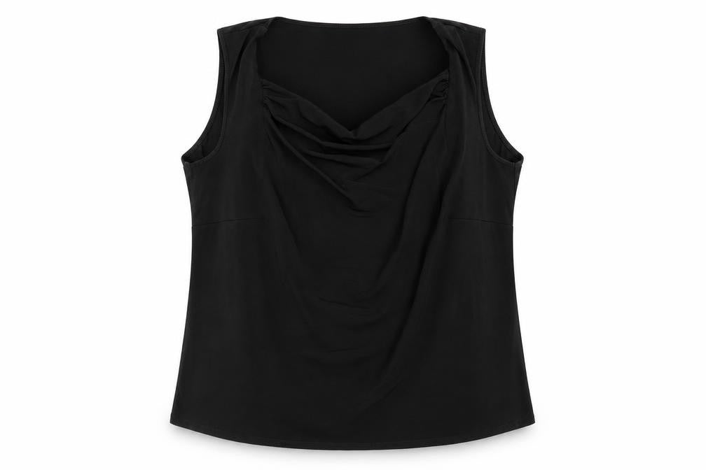 Ann Harvey Womens Black Polyester Basic Tank Size M Cowl Neck