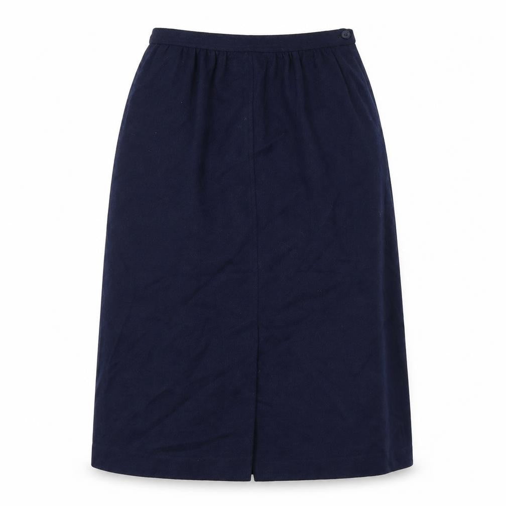 Persona Womens Blue Polyester A-Line Skirt Size 10 Button
