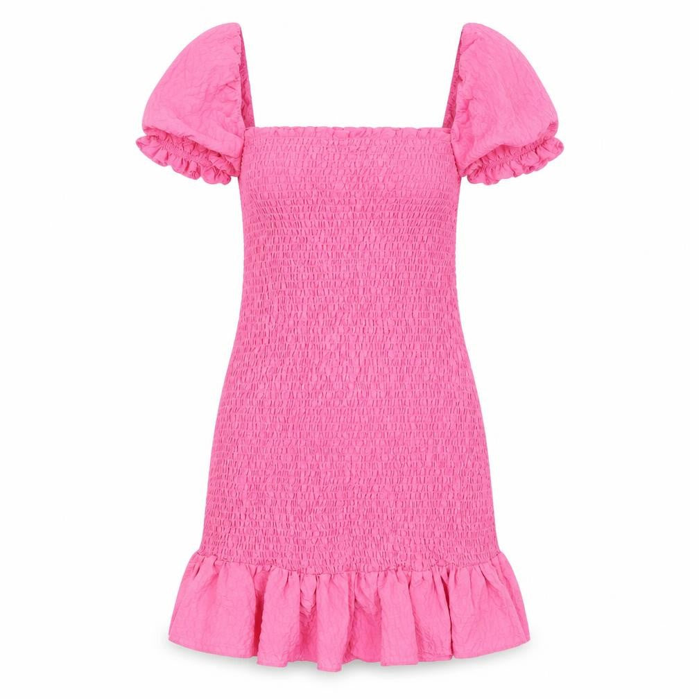 Zara Womens Pink Polyester Bodycon Size S Square Neck Pullover