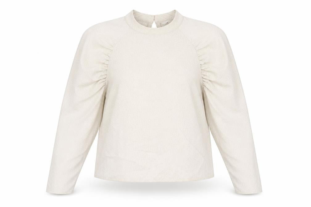 H&M Womens Beige Polyester Basic T-Shirt Size L Mock Neck