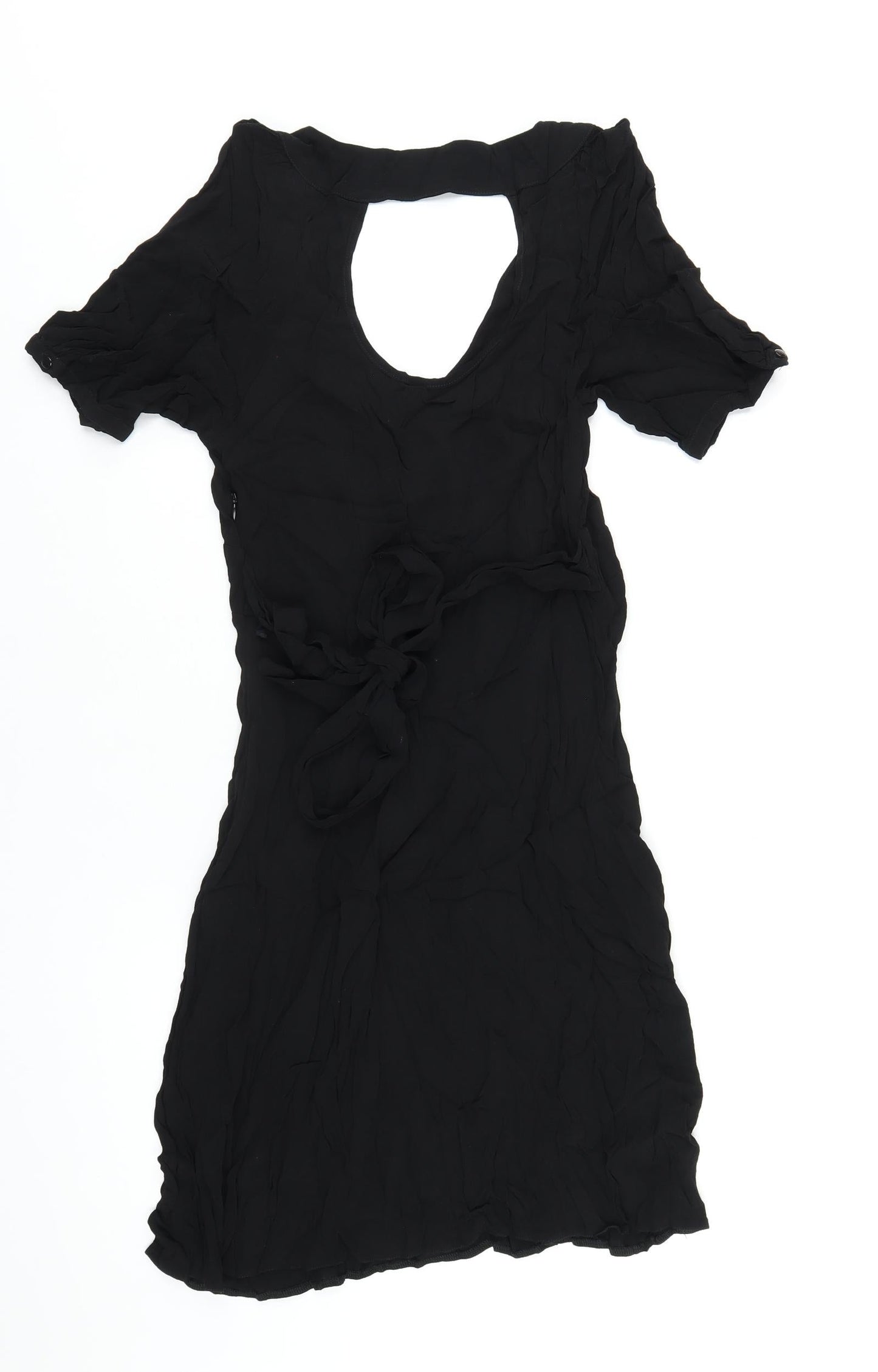 Therapy Womens Black Viscose A-Line Size 12 V-Neck Zip