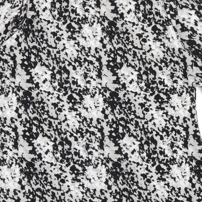 Brand and care label for Originals women’s grey round neck geometric polyester jumper, size UK 12