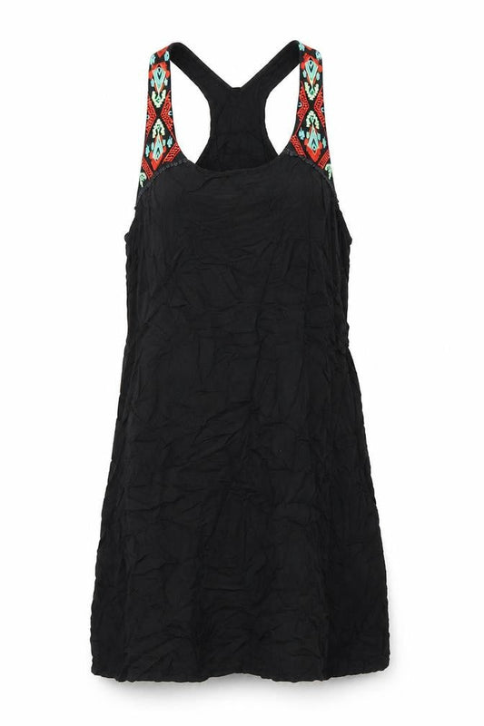 Riviera Womens Black Viscose Tank Dress Size M V-Neck Pullover