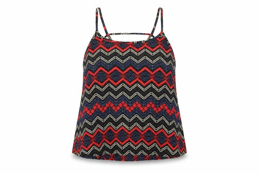 Hearts & Bows Womens Multicoloured Geometric Polyester Camisole T-Shirt Size 8 Round Neck