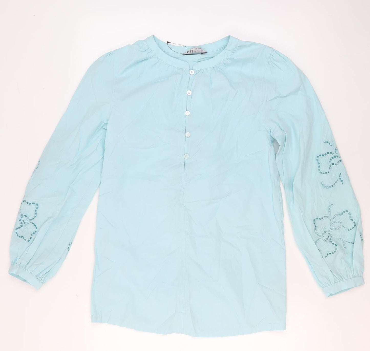 Marks and Spencer Women's Blue Cotton Blouse Size 6