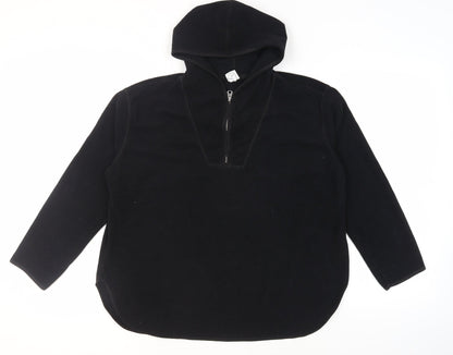 H&M Womens Black Pullover Hoodie, Polyester Size L,